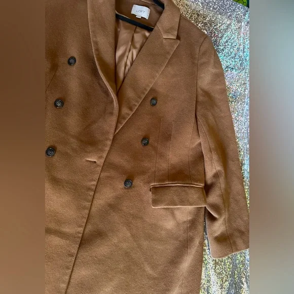 LOFT Women Double Breasted Tan Coat Jacket Size XXL - Picture 5 of 16